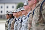 Airmen stand in formation during a Military Training Leader course graduation ceremony at the Levitow Training Support Facility on Keesler Air Force Base, Mississippi, May 30. The MTL course is responsible for training approximately 120 MTLs per year. Those MTLs are then responsible for training approximately 30,000 Airmen in 49 different locations that fall under Air Education and Training Command.