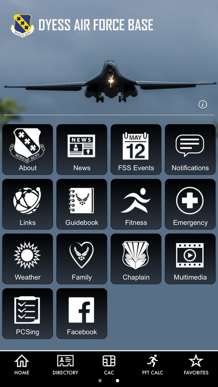 Dyess Air Force Base has launched the Dyess mobile application in Air Force Connect for Airmen to download and receive information at a moment’s notice. Members can download the app from the Apple App Store or Google Play and select Dyess Air Force Base when prompted to add favorites. (U.S. Air Force photo by Staff Sgt. David Owsianka)