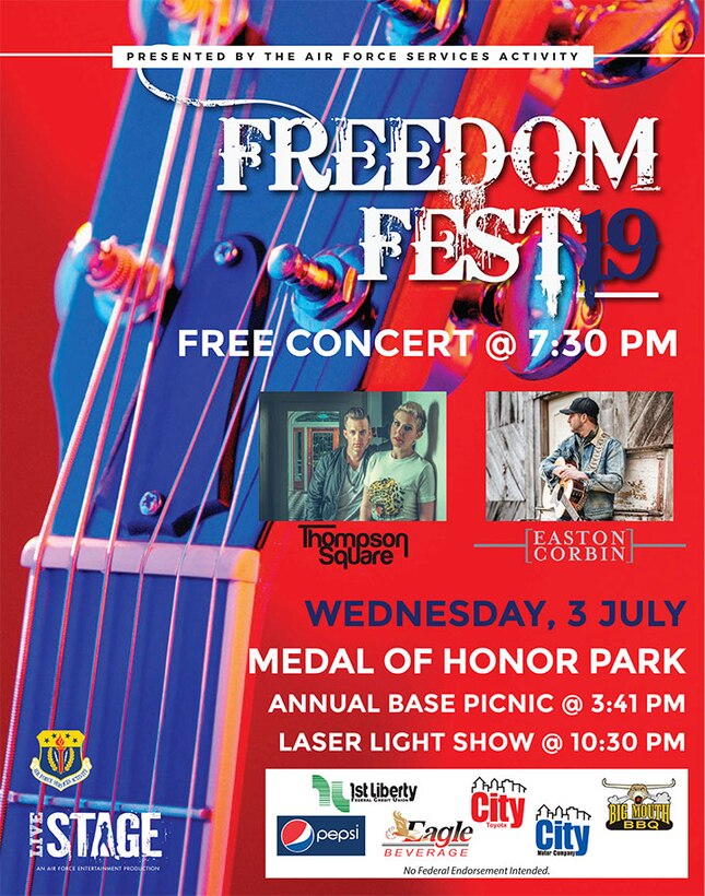 Malmstrom Air Force base will be hosting its annual base picnic, a free concert and laser light show July 3rd, 2019.