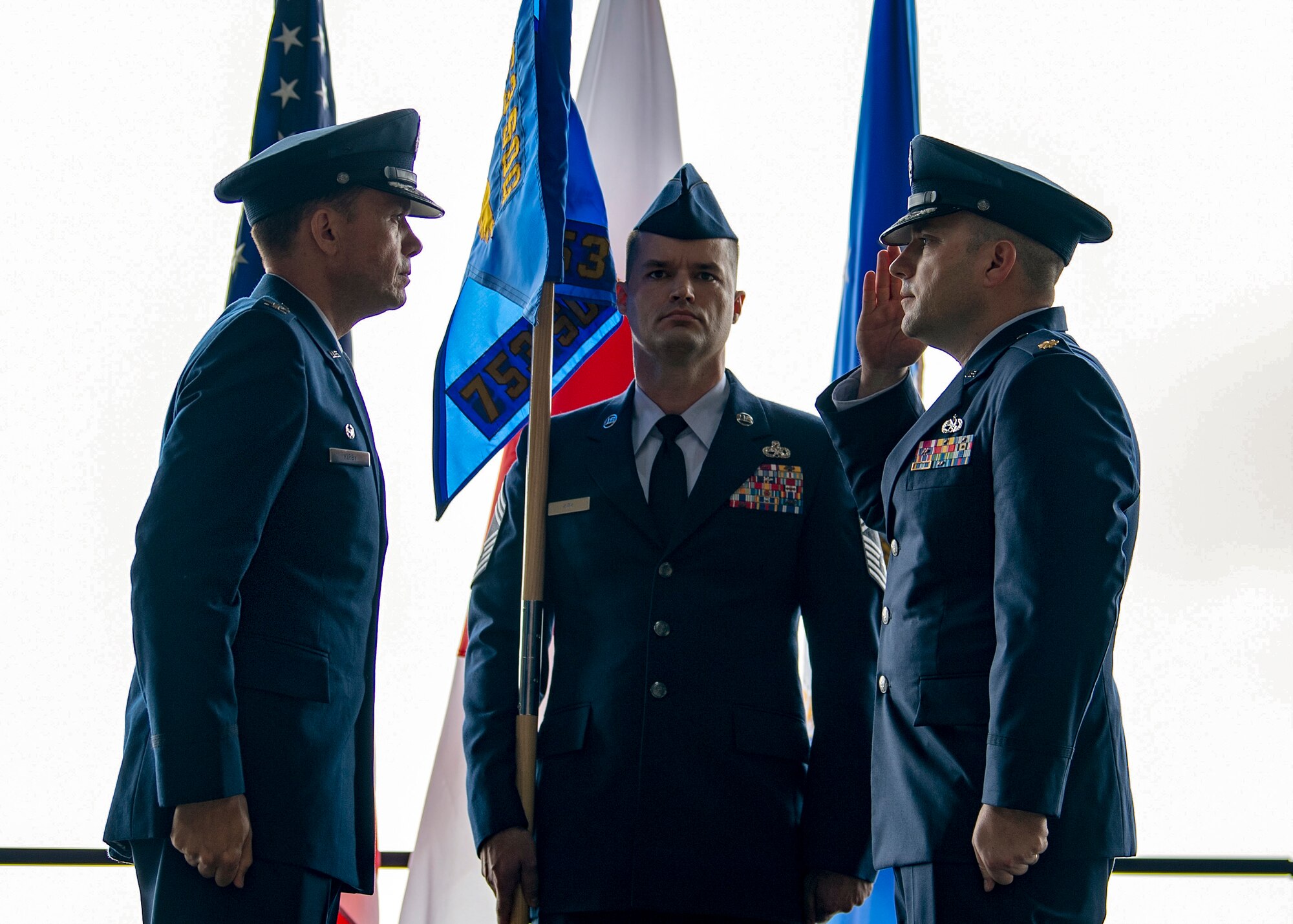 Maj. Larry Sepassi (right) assumes command of the 753rd Special Operations Aircraft Maintenance Squadron at Yokota Air Base, Japan, July 1, 2019.