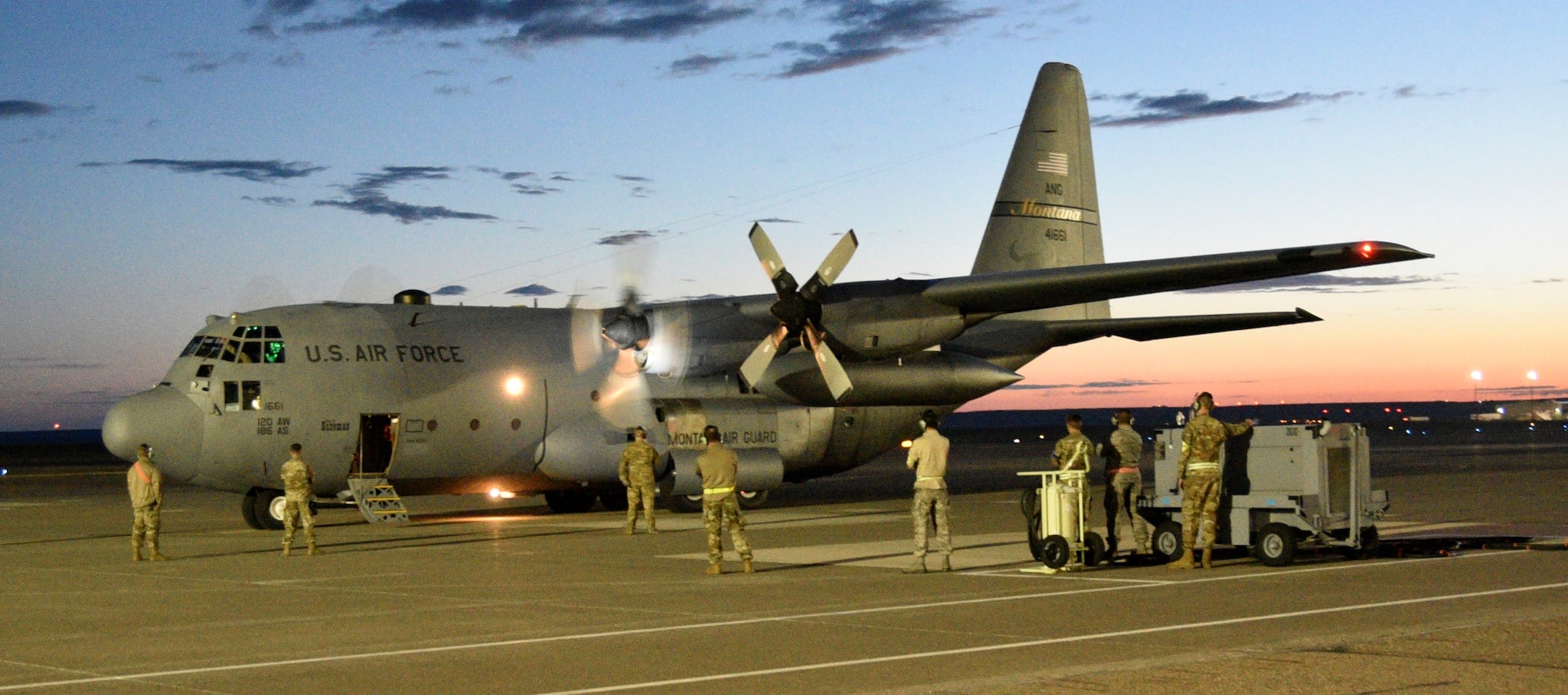 Airmen from the 120th Airlift Wing board a C-17 from Travis Air Force Base June 28, 2019 that took them to Southwest Asia. Approximately 130 Airmen and four C-130s will spend four months on this deployment.