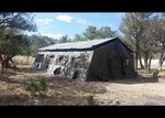 One of the four 20 by 30 foot wall tents the US Forest Service obtained from DLA Disposition Services offers housing for the Youth Conservation Corps at the Coronado National Forest in southern Arizona.