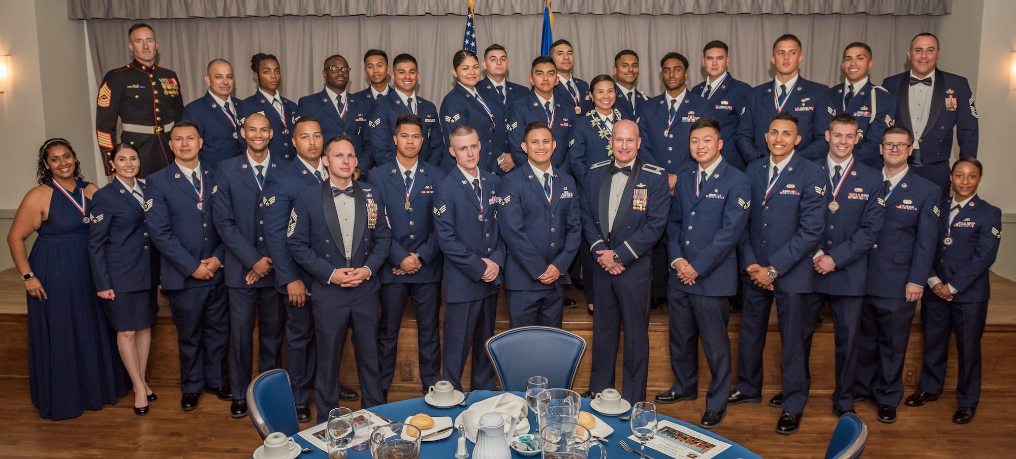 Airman Leadership School Class 19E graduates at Edwards Air Force Base, California, June 27. (U.S. Air Force photo by Matthew Williams)