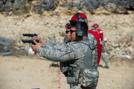 Members of the 124th Security Forces Squadron, Idaho Air National Guard, and the 173rd SFS, Oregon Air National Guard, participated in a new combat arms training course June 19, 2019, Gowen Field off-base range, Boise, Idaho. The training was part of a biennial joint SF field training exercise with the IDANG and ORANG.