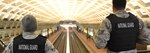 District of Columbia National Guardsmen keep a watchful eye in the McPherson Square Metro Station. (U.S. Army National Guard photo by Staff Sgt. G.H. Cureton)