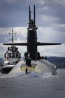 HER MAJESTY’S NAVAL BASE CLYDE, Scotland (July 2, 2018) The Ohio-class ballistic missile submarine USS Alaska (SSBN 732) arrives at Her Majesty’s Naval Base Clyde, Scotland, for a scheduled port visit July 2, 2019. The port visit strengthens cooperation between the United States and United Kingdom, and demonstrates U.S. capability, flexibility, and continuing commitment to NATO allies.