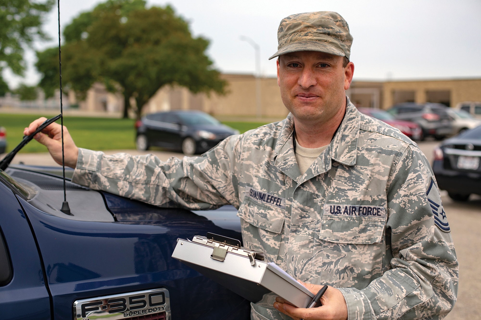 Master Sgt. Douglas Schaumleffel, 445th Logistics Readiness Squadron ground transportation NCO in charge, is the 445th Airlift Wing July Spotlight Performer.