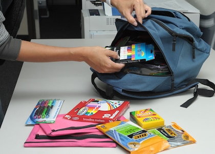 The Joint Base San Antonio Child & Youth Education Services School Liaison Office will help military families in financial need the week of July 22-26 when it accepts backpacks filled with school supplies for children in those families.