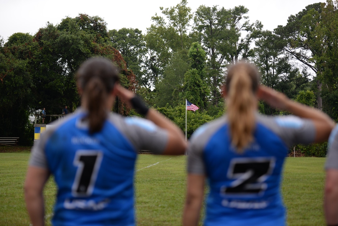 WILMINGTON, N.C. (June 5, 2019) Day one of the Inaugural Armed Forces Women's Rugby Championship held in Wilmington, N.C. from July 5-7, 2019.  This historic event features the best female Rugby players from the Army, Marine Corps, Navy, Air Force and Coast Guard, who will compete for the title of the first ever Women's Rugby Champs.  (U.S. Dept. of Defense photo by Chief Mass Communication Specialist Patrick Gordon/Released)