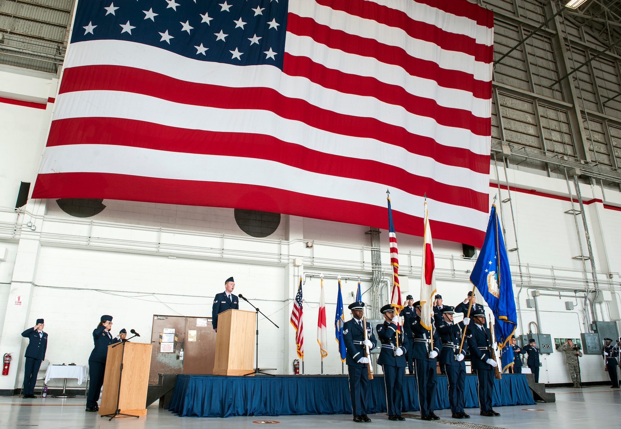 The 18th Wing conducts a change of command ceremony July 8, 2019, at Kadena Air Base, Japan.