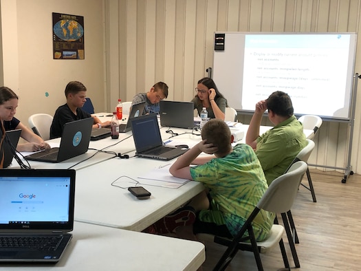 Area middle school students participate in the Air Force Association CyberPatriot Advanced CyberCamp June 17-21 at the Hands-On Science Center in Tullahoma. The camp is sponsored by the Arnold Air Force Science, Technology, Engineering and Mathematics Program. (Courtesy photo)