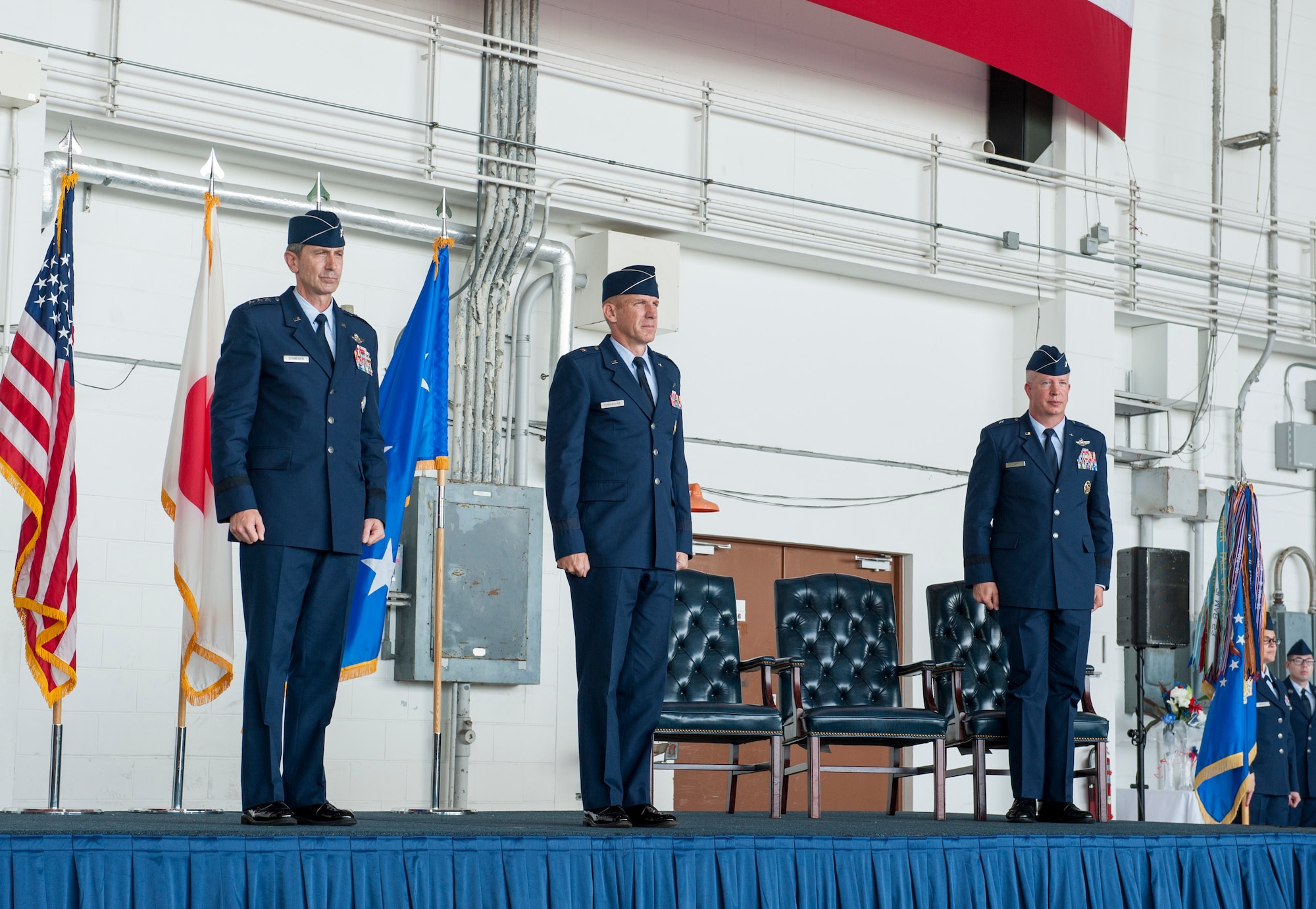 The 18th Wing conducts a change of command ceremony July 8, 2019, at Kadena Air Base, Japan.