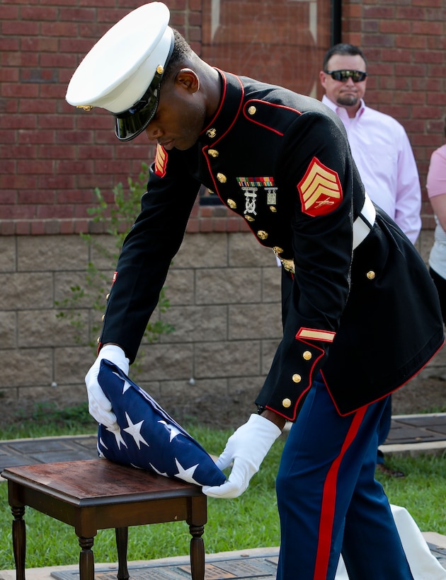 Several active-duty and retired Marines, and even Vietnam veterans were among the many service members who paid their respects to a Southwest Georgia World War II veteran, July 2. 95-year-old Sgt. John Eldridge Belk passed away on June 28, and was recently laid to rest at St. Patrick’s Episcopal Church. (U.S. Marine Corps photo by Re-Essa Buckels)