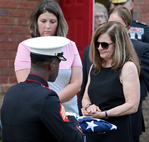 Several active-duty and retired Marines, and even Vietnam veterans were among the many service members who paid their respects to a Southwest Georgia World War II veteran, July 2. 95-year-old Sgt. John Eldridge Belk passed away on June 28, and was recently laid to rest at St. Patrick’s Episcopal Church. (U.S. Marine Corps photo by Re-Essa Buckels)