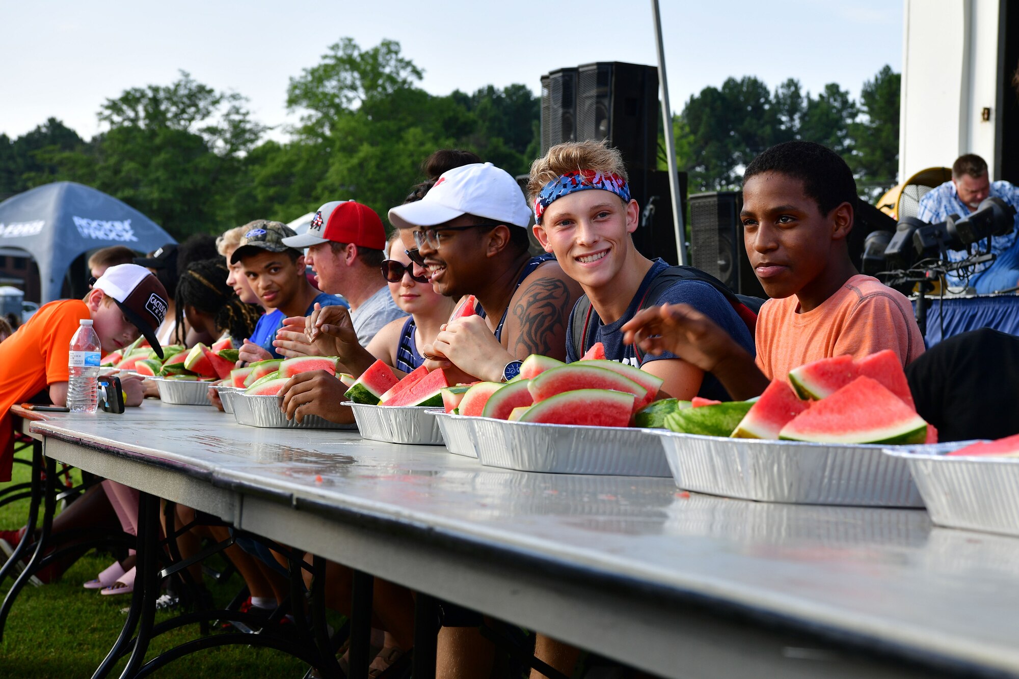 TLR members prepare for a watermelon-eating contest during Liberty Fest.