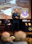 Retired Brig. Gen. John Cherrey, former Director of Intelligence, Operations and Nuclear Integration, Headquarters Air Education and Training Command at Joint Base San Antonio-Randolph, speaks to attendees during Specialized Undergraduate Pilot Training Class’s 19-17/18 graduation in the Kaye Auditorium June 28 at Columbus Air Force Base, Mississippi. Cherrey spoke about his last 30 years as a pilot and wanted the newest generation of aviators to understand how important their job is.