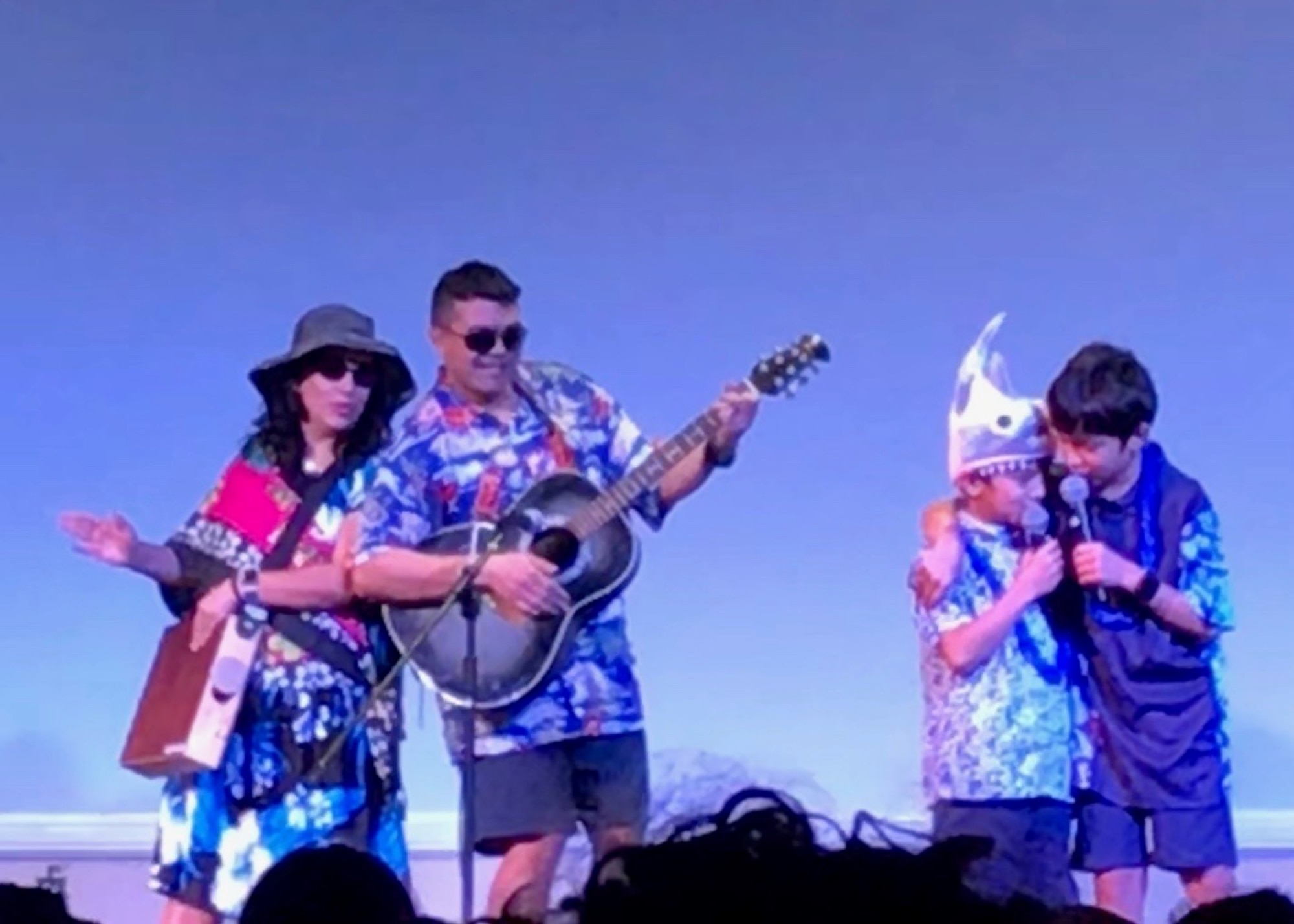 436th Communications Squadron commander Lt. Col. Carlos Jayme and his wife Jen perform in their sons’ elementary school talent show Feb. 7, 2019. (Courtesy photo by Lt. Col. Carlos Jayme)