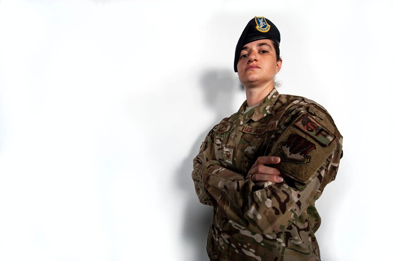 Tech. Sgt. Renee Mansour, 23d Security Forces Squadron kennel master, poses for a photo, June 26, 2019, at Moody Air Force, Ga.    Mansour was recently selected to become a military training instructor, departing for Joint Base San Antonio-Lackland, Texas in August. Mansour believes the skills she’s gained from leading the kennel program will help her shape and lead future Airmen. (U.S. Air Force photo taken by Senior Airman Erick Requadt)