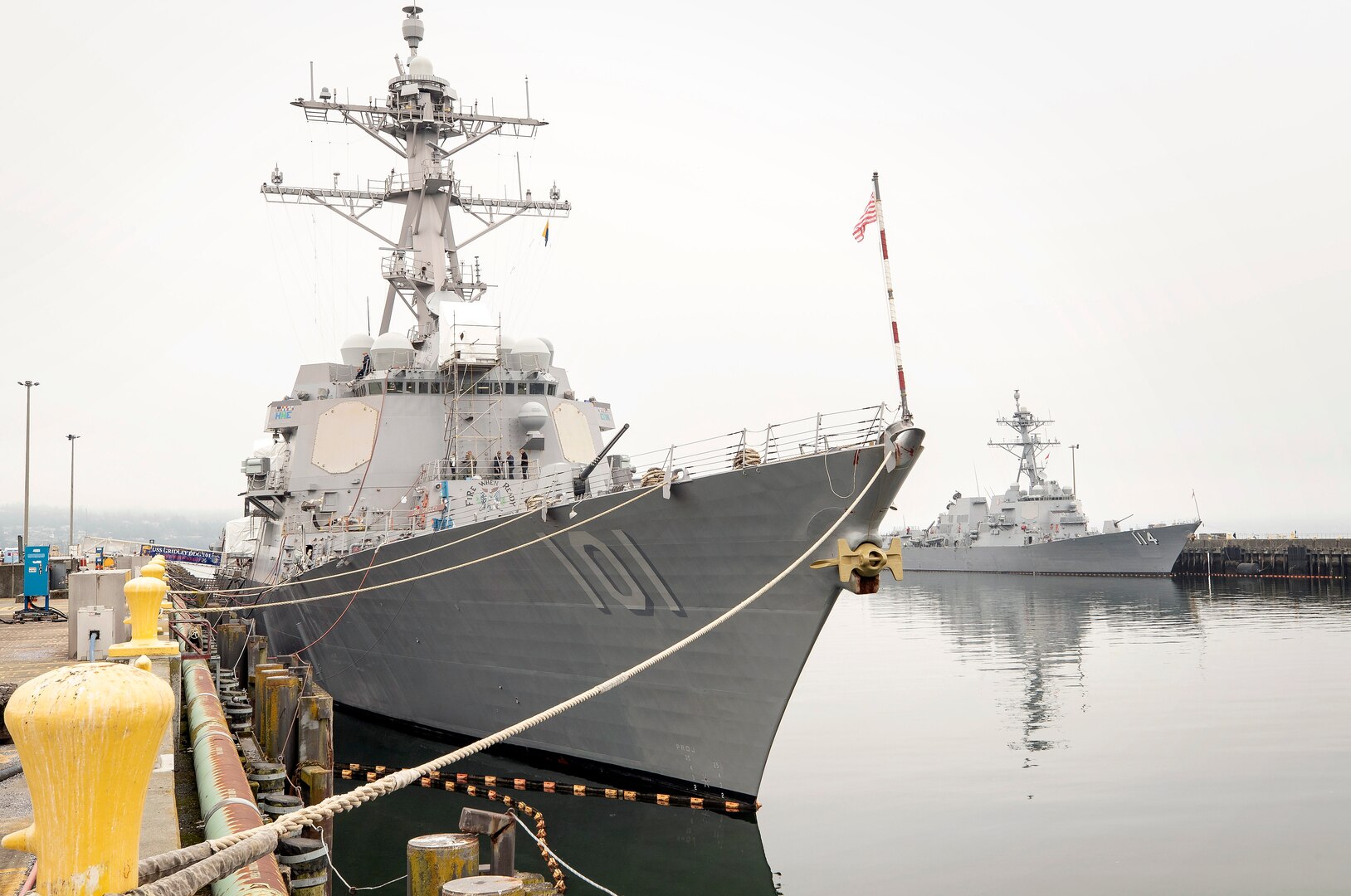The Arleigh Burke class destroyer USS Gridley (DDG 101) completed an on time, pier side pre-deployment availability, June 14 at Naval Station Everett in Everett, Wash.