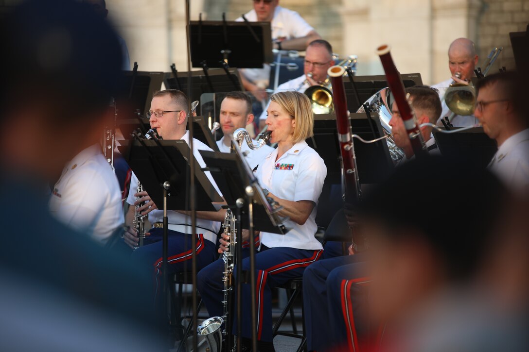 On July 10, 2019, the U.S. Marine Band performed a concert at the U.S. Capitol. The program celebrated the band's 221st anniversary and featured pieces linked to former Marine Band Directors. (U.S. Marine Corps photo by Master Sgt. Amanda Simmons/released)