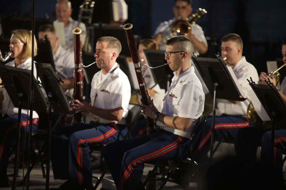 On July 10, 2019, the U.S. Marine Band performed a concert at the U.S. Capitol. The program celebrated the band's 221st anniversary and featured pieces linked to former Marine Band Directors. (U.S. Marine Corps photo by Master Sgt. Amanda Simmons/released)