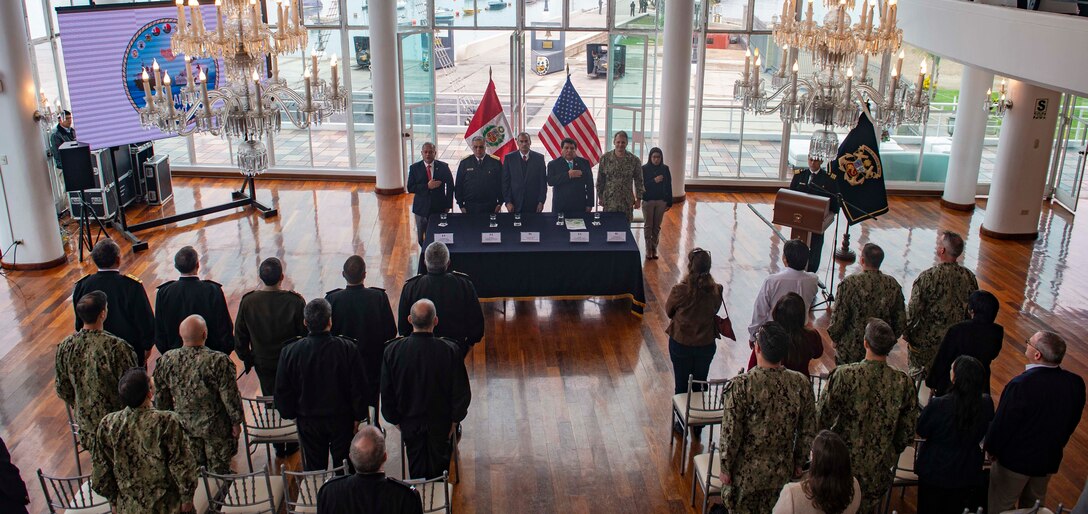 Military personnel at a ceremony.