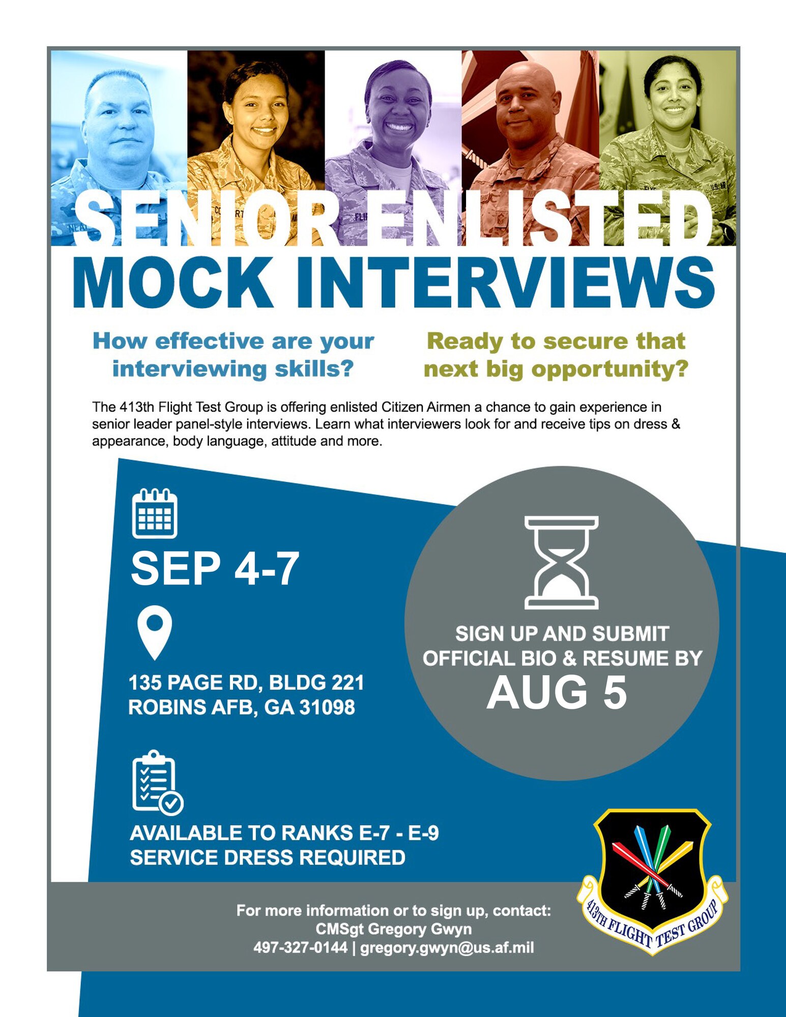 413th FTG to host senior enlisted mock interviews