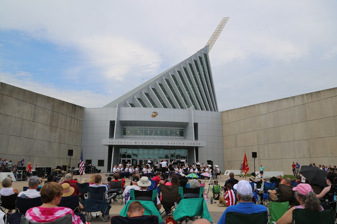 On Thursday, July 4, 2019, the Marine Band performed an Independence Day concert at the National Museum of the Marine Corps. (U.S. Marine Corps photos by Gunnery Sgt. Rachel Ghadiali/released)