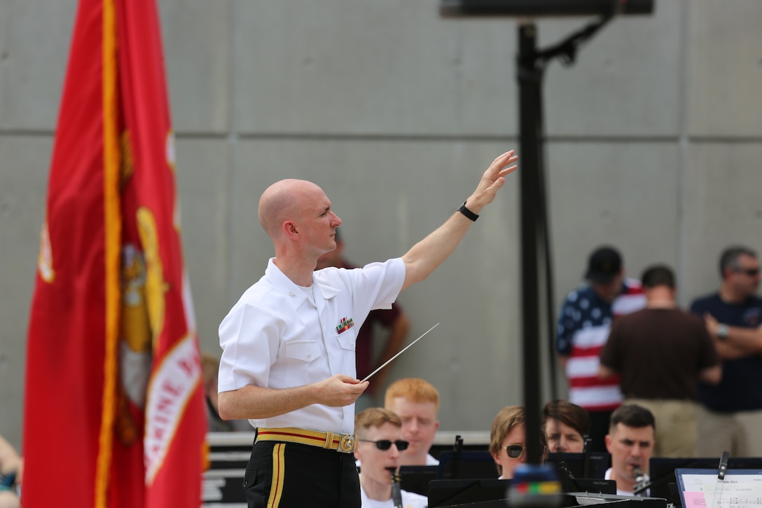 On Thursday, July 4, 2019, the Marine Band performed an Independence Day concert at the National Museum of the Marine Corps. (U.S. Marine Corps photos by Gunnery Sgt. Rachel Ghadiali/released)