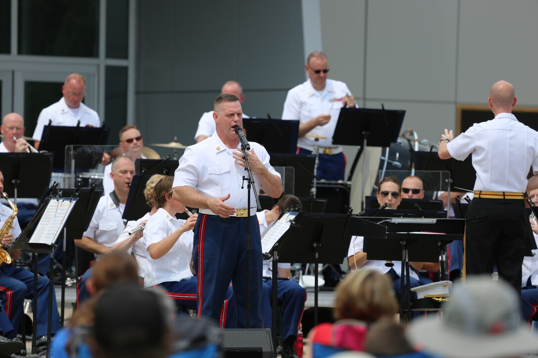 On Thursday, July 4, 2019, the Marine Band performed an Independence Day concert at the National Museum of the Marine Corps. (U.S. Marine Corps photos by Gunnery Sgt. Rachel Ghadiali/released)