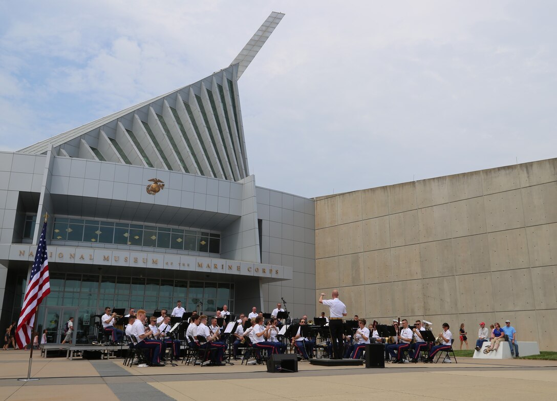 On Thursday, July 4, 2019, the Marine Band performed an Independence Day concert at the National Museum of the Marine Corps. (U.S. Marine Corps photos by Gunnery Sgt. Rachel Ghadiali/released)