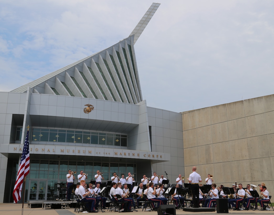On Thursday, July 4, 2019, the Marine Band performed an Independence Day concert at the National Museum of the Marine Corps. (U.S. Marine Corps photos by Gunnery Sgt. Rachel Ghadiali/released)