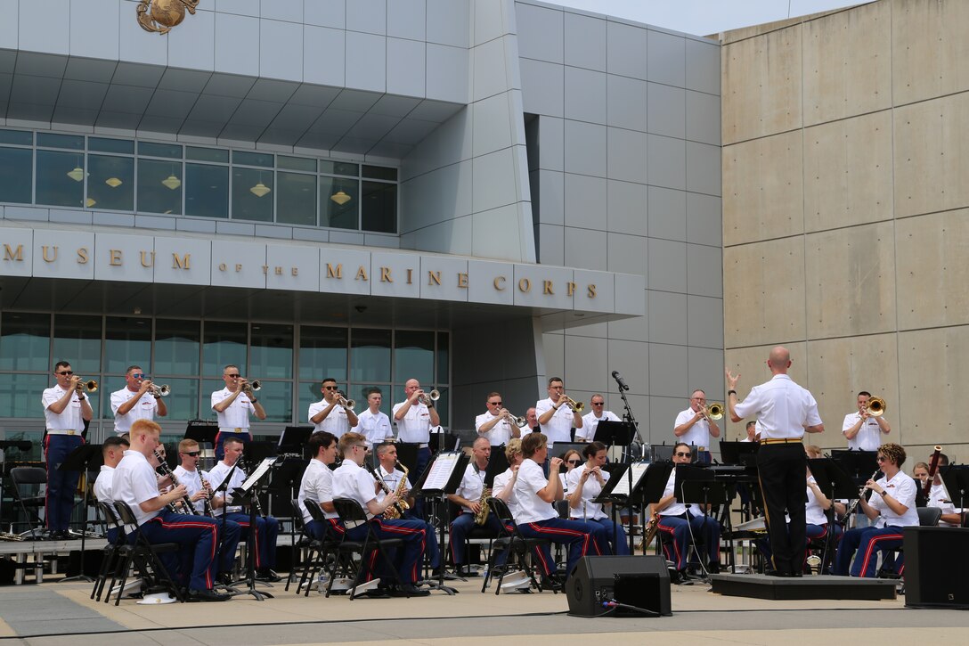 On Thursday, July 4, 2019, the Marine Band performed an Independence Day concert at the National Museum of the Marine Corps. (U.S. Marine Corps photos by Gunnery Sgt. Rachel Ghadiali/released)