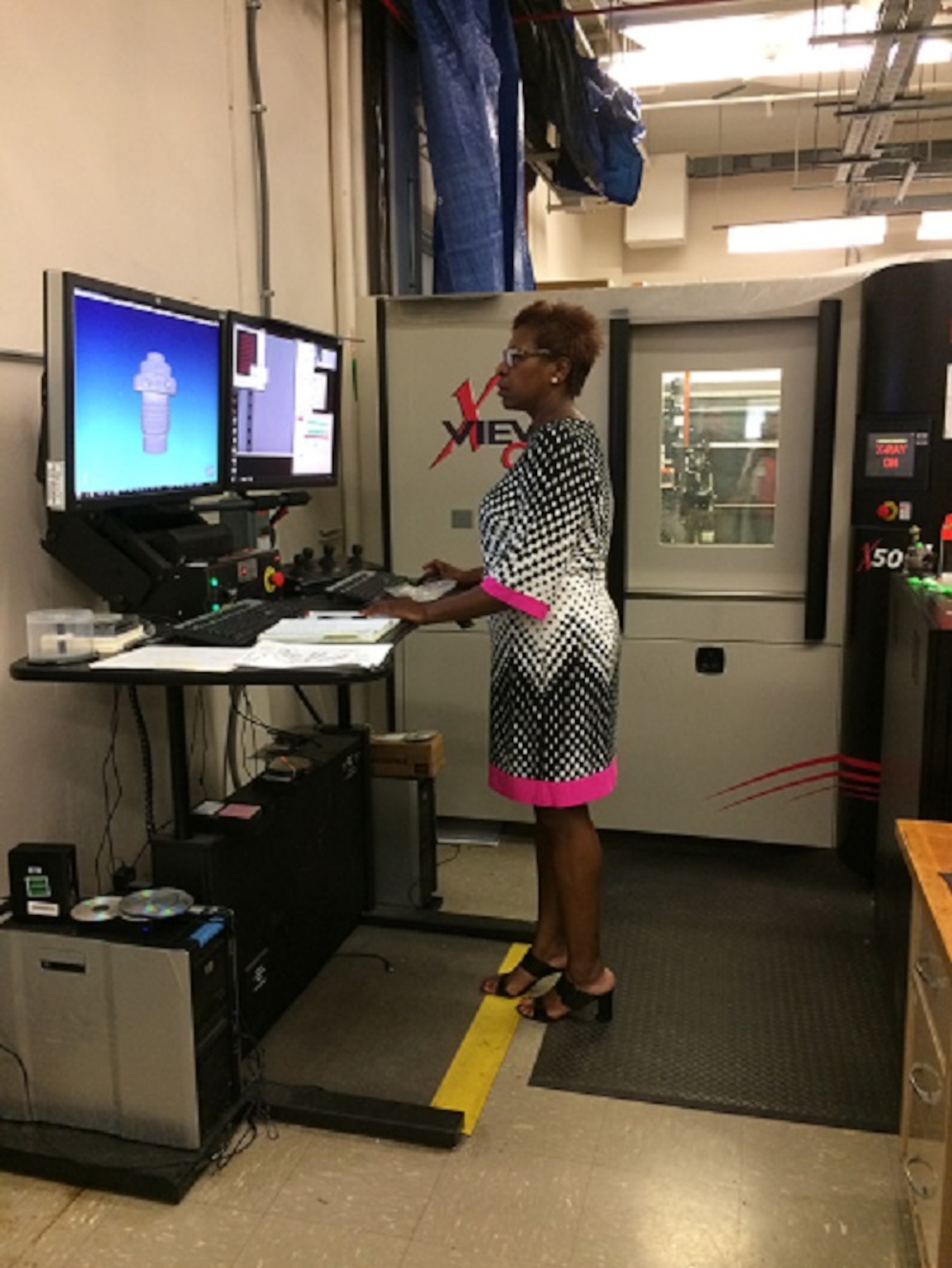 The Air Force Research Laboratory’s Segrid Harris will receive the Managerial Leadership in Government award at the 24th Annual Women of Color STEM Conference, October 5, 2019, in Detroit, Michigan. Her team uses a computed tomography system for research investigation work. (U.S. Air Force photo/Donna Lindner)