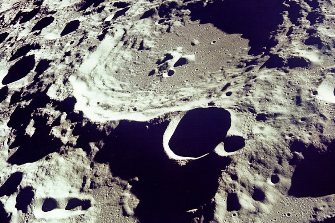 A crater on the moon.