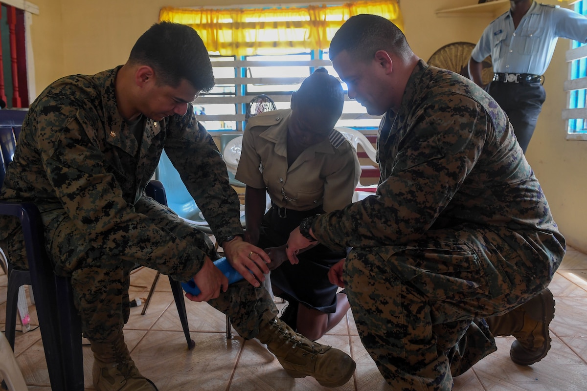 Marines conduct training.