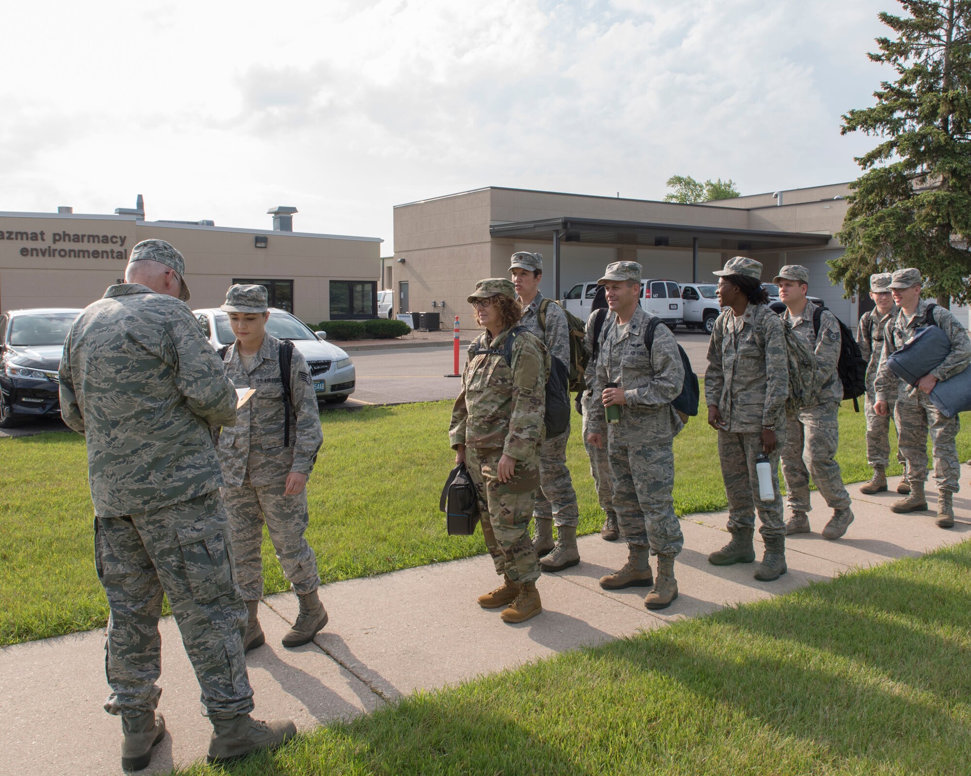 Airmen assigned to the 115th Fighter Wing, Madison, Wisconsin, prepare to travel to New York July 9, 2019, for the Greater Chenango Cares and Healthy Cortland Innovative Readiness Training. The IRT mission is comprised of Active Duty Air Force, Army, Navy, Reserves and National Guard troops working alongside our local community partners to bring health care and veterinary services to the underserved communities of Cortland and Chenango counties. (U.S. Air National Guard photo by Airman 1st Class Cameron Lewis)