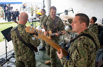 A band performs.