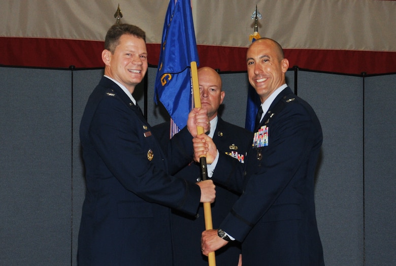 Colonel Damian Schlussel took command of the 90th Security Forces Group during a change of command ceremony July 12, 2019, on F.E. Warren Air Force Base, Wyo.