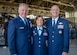 Maj. Gen. (Retired) David Harris, former AFTC Commander, Col. Angela Suplisson, Air Force Test Center Vice Commander,  and Maj. Gen. Christopher Azzano, AFTC Commander, pose for a photo prior to Suplisson's retirement ceremony at Edwards Air Force Base, California, July 12. (U.S. Air Force photo by Giancarlo Casem)