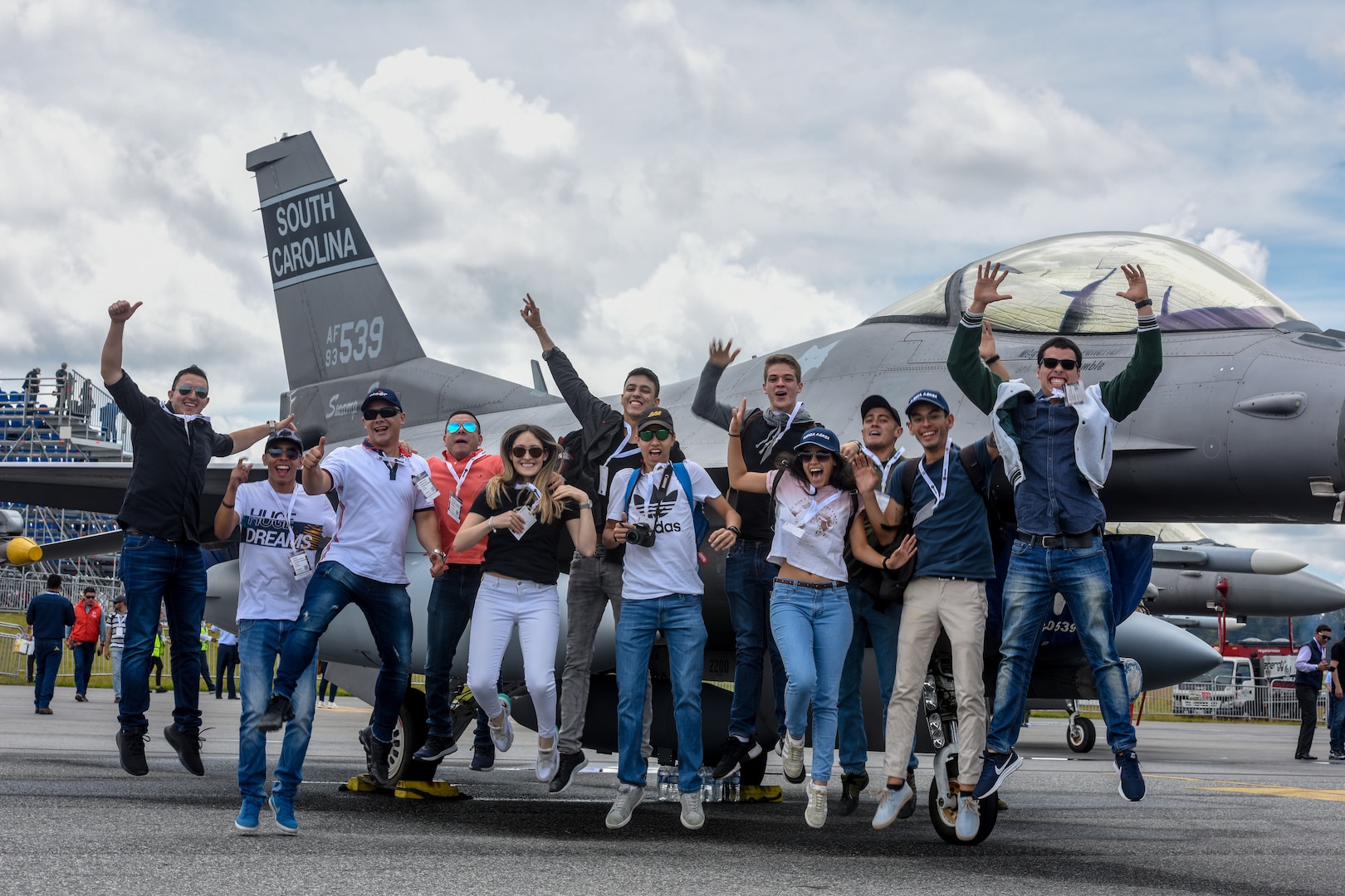 A group of people pose for a photo.