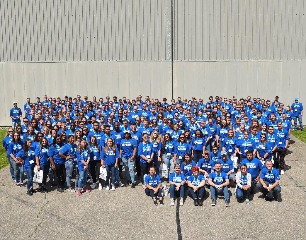 A group of nearly 250 college students in the Air Force’s Premier College Intern Program attend a three-day symposium hosted by the Air Force Personnel Center. During the symposium, June 25-27, the interns learned about Air Force civilian careers, toured Wright-Patterson Air Force Base and listened to briefings that prepared them for their internships. (U.S. Air Force photo by R.J. Oriez)