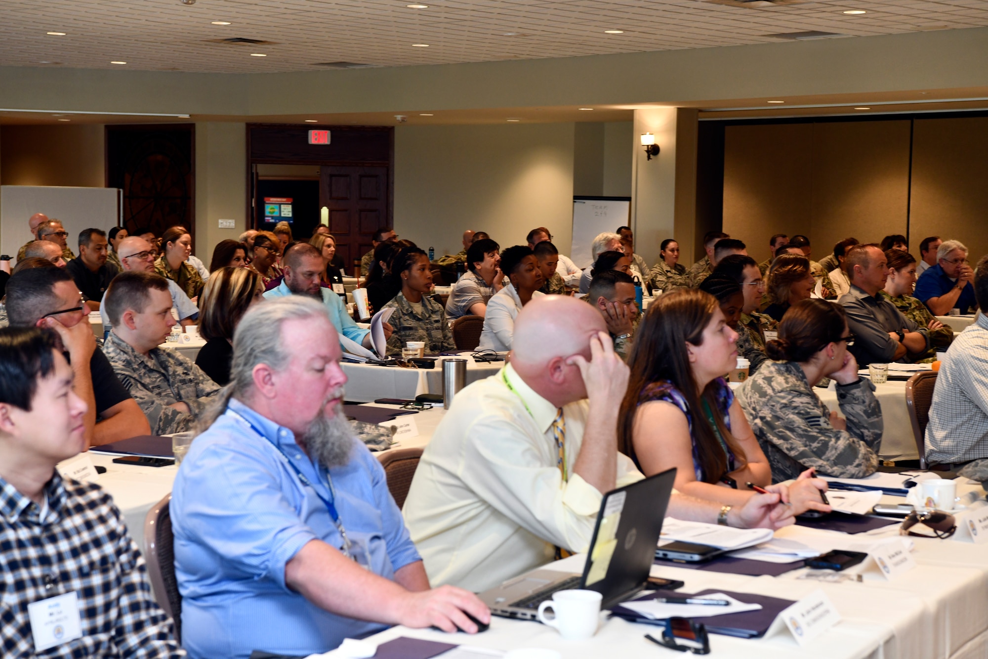 More than 150 civilian, contractor and military personnel attended the AFMC We Need cadre training at Wright-Patterson Air Force Base, July 15. The cadre team will play a key role in Phase II of the AFMC We Need initiative and travel to command operating locations to conduct focus group interviews over the next few weeks.