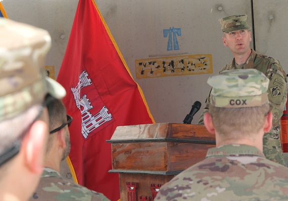 Col. Chris Becking assumes command of the Transatlantic Afghanistan District during the informal Change of Command Ceremony held July 15 at the District headquarters.