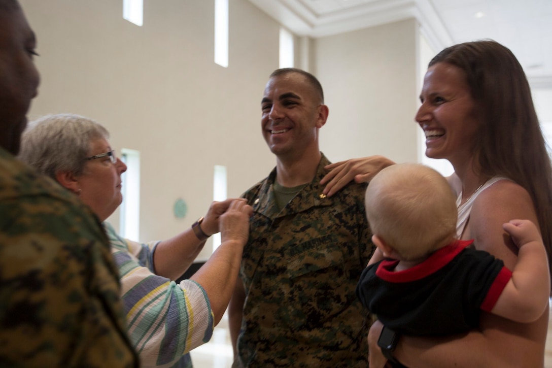 Maj Andrew Budzien was promoted to major at U.S. Marine Corps Forces, South, July 8, 2019.