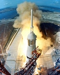 Apollo 11 makes its historic launch into space.