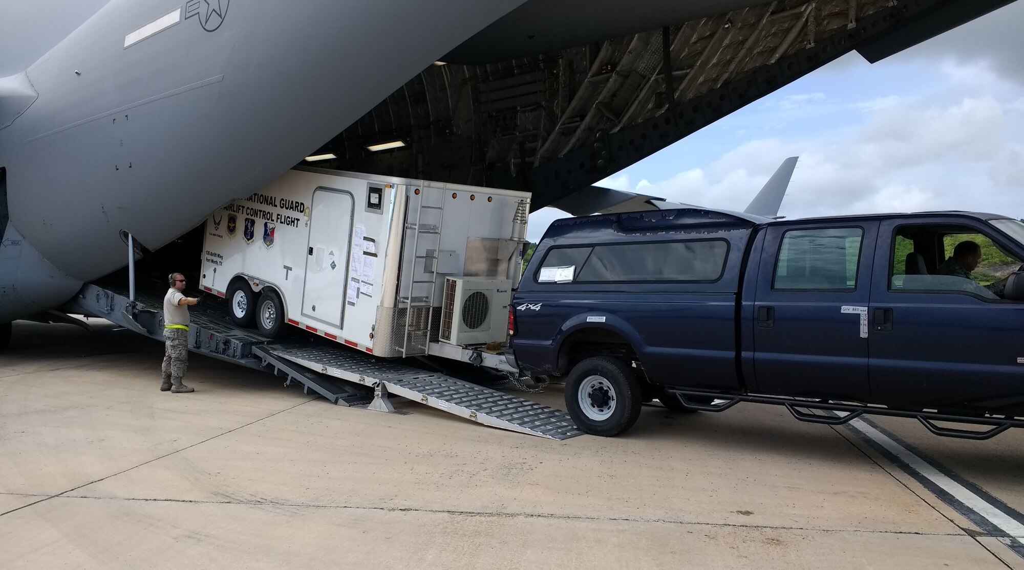 Day or night, aircraft loading operations keep the mission moving in support of domestic operations at Muniz Air National Guard Base for the Vigilant Guard Exercise. (U.S. Air National Guard courtesy photo)