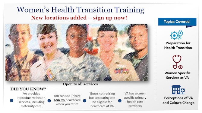 Department of Veterans Affairs Women's Health Trasition Training. (Courtesy graphic)