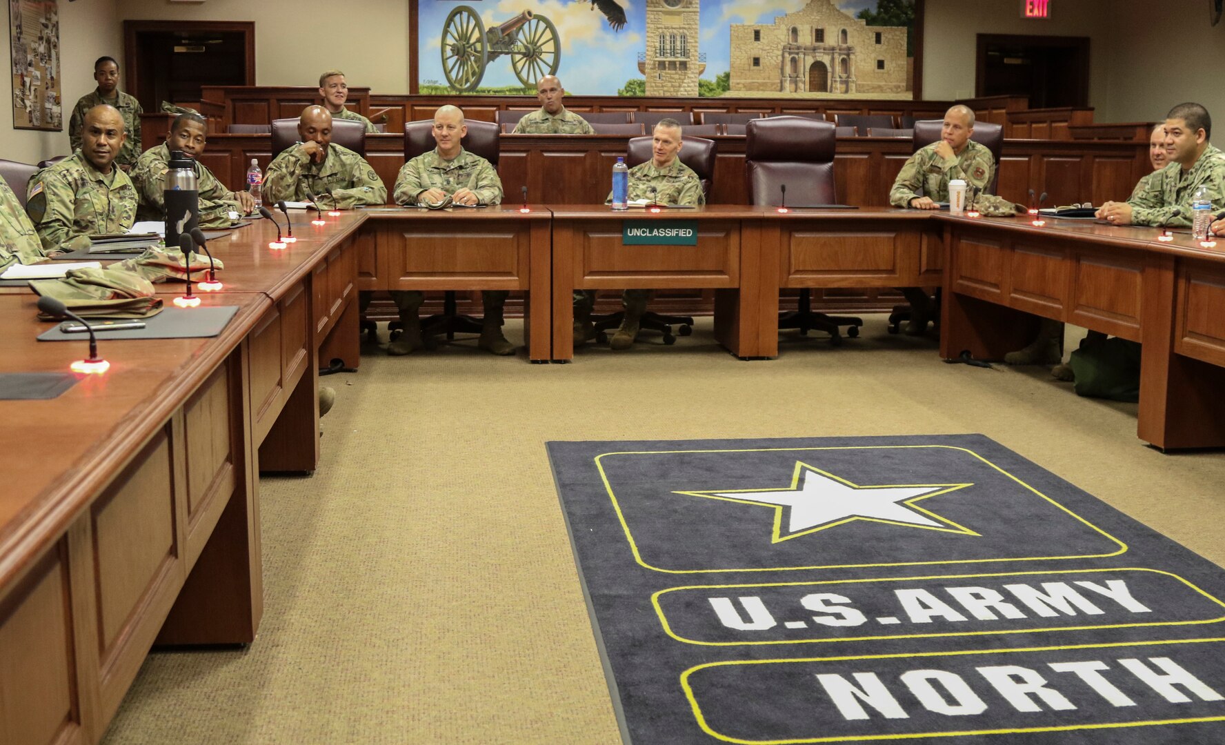 Command Sgt. Maj. John W. Troxell, senior enlisted advisor to the chairman of the Joint Chiefs of Staff, held a Senior Noncommissioned Officer forum during his visit to U.S. Army North (Fifth Army) July 17.Troxell's visit to Army North was his first stop while visiting service members throughout Joint Base San Antonio-Fort Sam Houston.