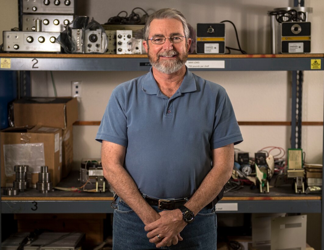 Everett Brooks, 2d Weather Squadron, Detachment 4, integrated systems mechanic, poses for a photo April 11, 2019, on Holloman Air Force Base, N.M. Brooks has worked at the Holloman Solar Observatory since 1995. (U.S. Air Force photo by Staff Sgt. Christine Groening)